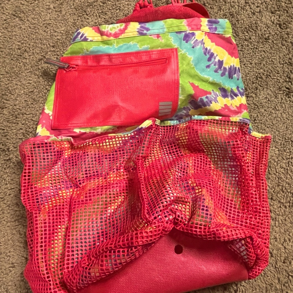 Lands End drawstring beach bag, new